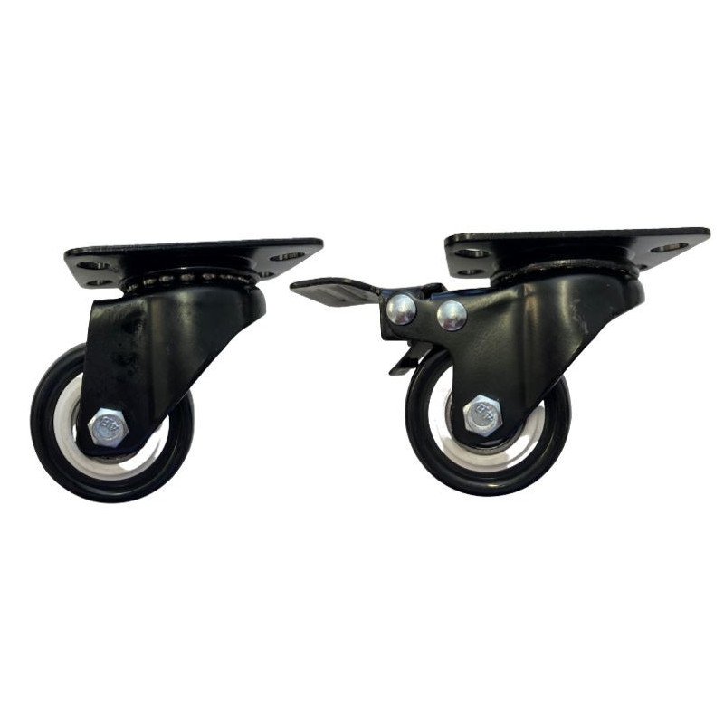 LDR 2' PP Rack Caster Wheels 2x With Brakes & 2x Without Brakes - Pack of 4 Wheels Total