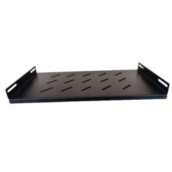 LDR Fixed 1U 550mm Deep Shelf Recommended for 19' 800mm Deep Cabinet - Black Metal Construction