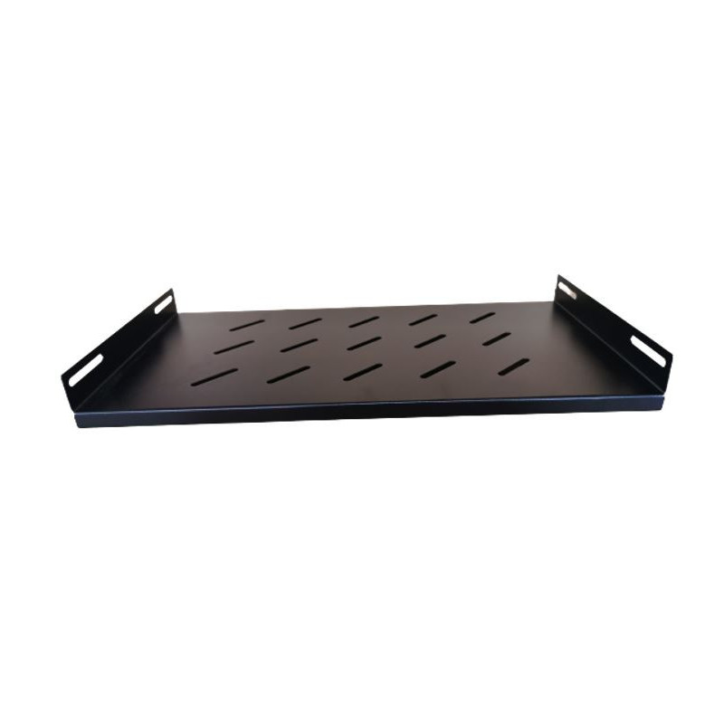 LDR Fixed 1U 550mm Deep Shelf Recommended for 19' 800mm Deep Cabinet - Black Metal Construction