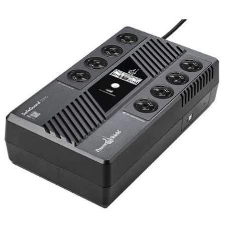 PowerShield SafeGuard 1000VA/600W Line Interactive, Powerboard Style UPS with AVR, 8 AUS sockets, wall mountable, 2-year warr