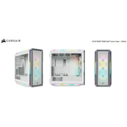 Corsair iCUE 5000T RGB ATX Mid-Tower Case, USB Type-C, 160 RGB LED, Rapid Route, Maximum Cooling, Tool Free Hinged Side Panel