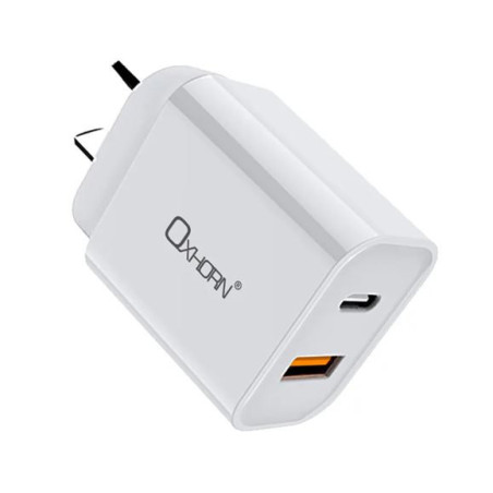 Oxhorn USB Type-C and Type-A 3.0 Quick Charge 20W Charger AC adapter 240V 50/60Hz 1A certified