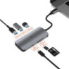 Cygnett Unite SlimMate 6-in-1 USB-C Multiport Hub Adapter Dock-(CY3316HUBC3)3xUSB-A 3.0 1xUSB-C 100W PD 1xSD 1xMicroSD High-S