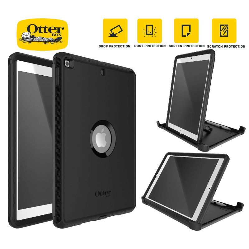OtterBox Defender Apple iPad (10.2') (9th/8th/7th Gen) Case Black -No Retail Packaging- (77-62035), DROP  2X Military Standar