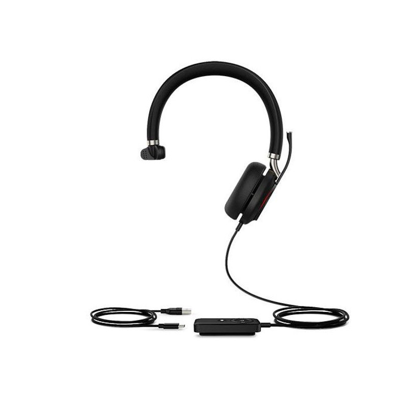Yealink UH38 Mono USB and Bluetooth Headset, USB-C, UC Call Controller, Dual Noise-Canceling Mics, Busy Light, Microsoft Team