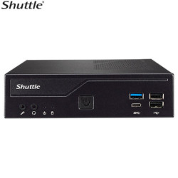 Shuttle DH610 Slim Mini PC 1L Barebone - Intel 12th/13th/14th Gen , 2xDDR4, 2.5' HDD/SSD bay, 2xLAN (1G & 2.5G), 2xRS232, HDM