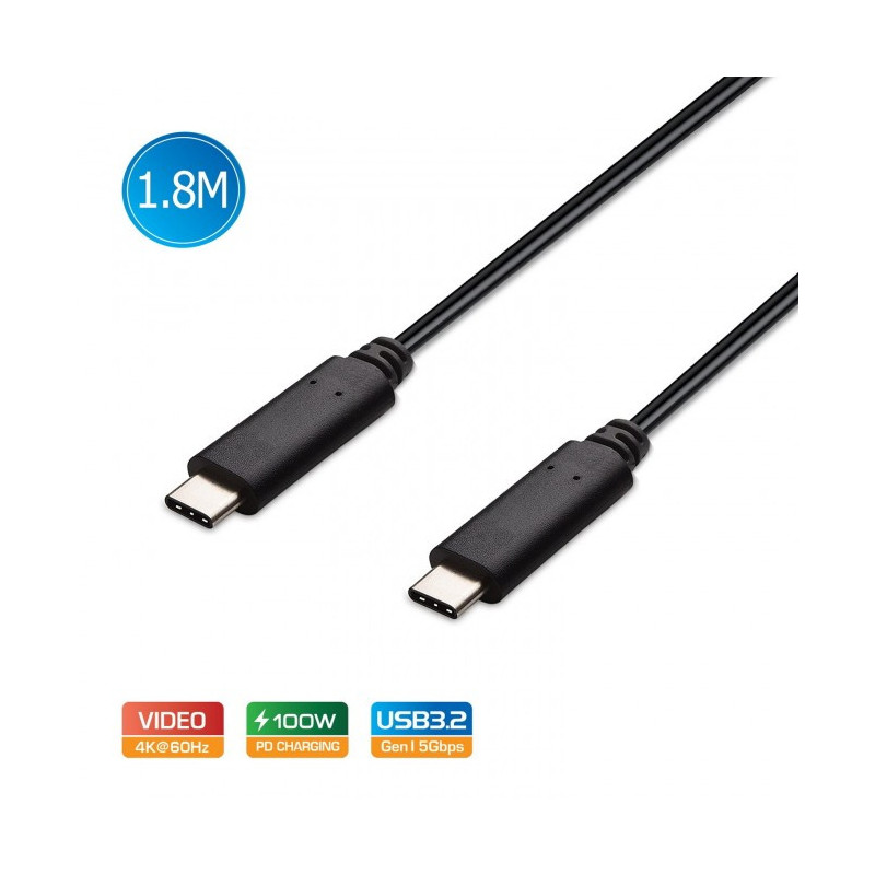 Simplecom CA519 USB-C to USB-C Cable USB 3.2 Gen1 5A 100W PD 4K@60Hz 1.8M