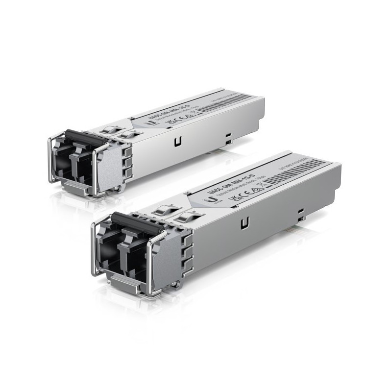 Ubiquiti UFiber SFP Multi-Mode Fiber Module, 2-Pack, 1.25 Gbps Throughput, 1.25 Gbps Throughput, Supports Connections Up to 5