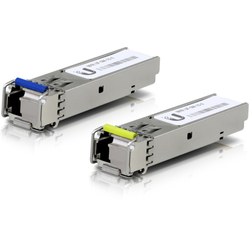 Ubiquiti UFiber1 Gbps Bidirectional Single-Mode SFP Module, 2-Pack, Up 3km Distance, Simplex LC Connector, No Fiber Cable