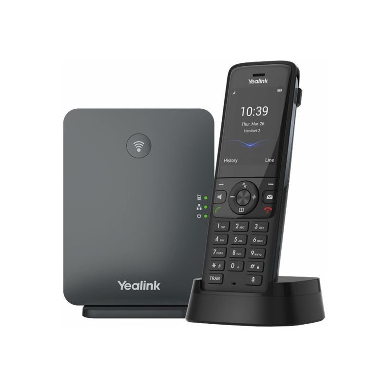 Yealink W78P Wireless DECT Phone System, Solution including W70B Base Station and 1x W78H Handset, Scalable solution, optimis