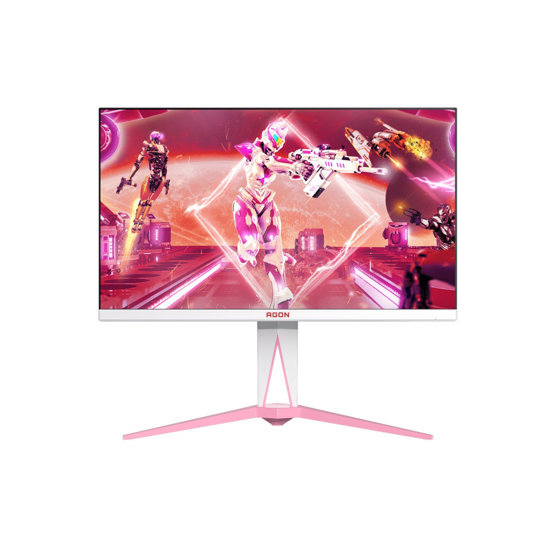 AOC AGON 27' QHD Gaming Monitor – 170Hz QHD IPS, 1ms GtG, 1.07B colors, Delta E[2, HDMI 2.0, DP 1.4, USB hub, pink & white 