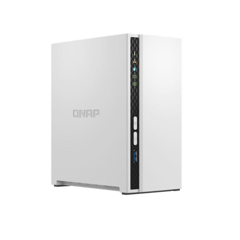 QNAP TS-233 2 Bay NAS ARM 4-core Cortex-A55 2.0GHz processor 2GB Hot-swappable 1xGbE WOL 2xUSB2.0 1xUSB3.2 FAN 2 year warrant