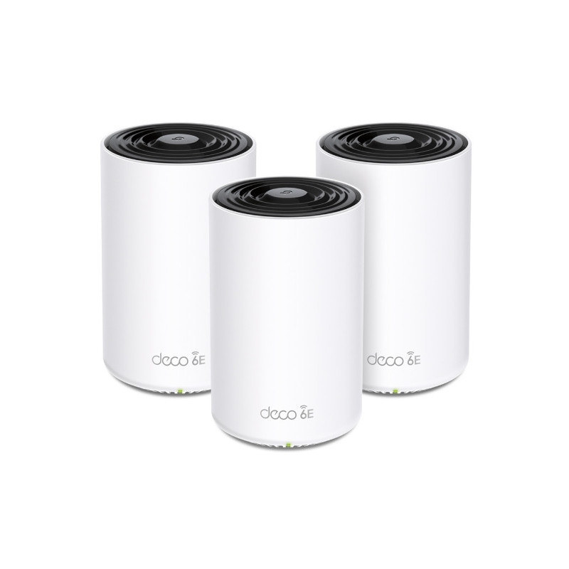 TP-Link Deco XE75 Pro(3-pack) AXE5400 Tri-Band Mesh Wi-Fi 6E System, 574 Mbps at 2.4 GHz   2402 Mbps at 5 GHz   2402 Mbps at 