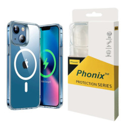 Phonix Apple iPhone 13 Pro Clear Rock Shockproof Case With MagSafe - Ultra-thin, Lightweight, Non-slip, Crystal Clear, 10 Yea