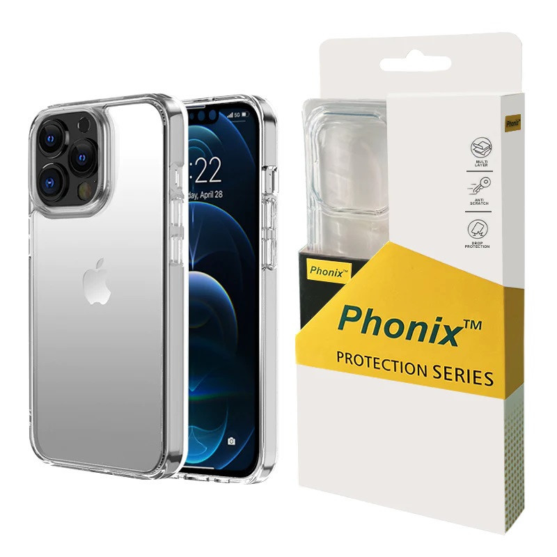 Phonix Apple iPhone 12 Pro Max Clear Rock Shockproof Case - Ultra-thin, Lightweight, Non-slip, Crystal Clear, Strong & Durabl