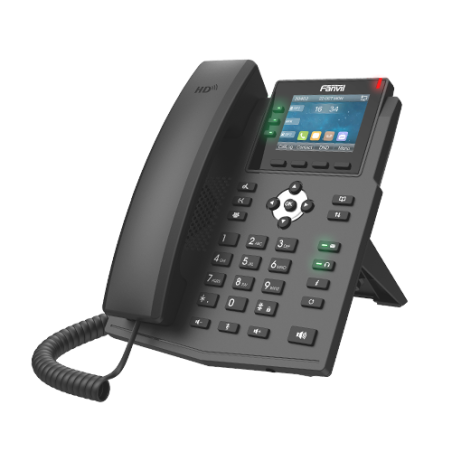 Fanvil X3U Pro Enterprise IP Phone - 2.8' Colour Screen, 3 Lines, No DSS Buttons, Dual Gigabit NIC, HD Audio Quality, 6 SIP L