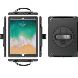 USP Rugged Apple iPad (10.2') (9th/8th/7th Gen) Case Black - Built-in-Kickstand, Hand & Shoulder Strap, DropProof, 3 Years Wa