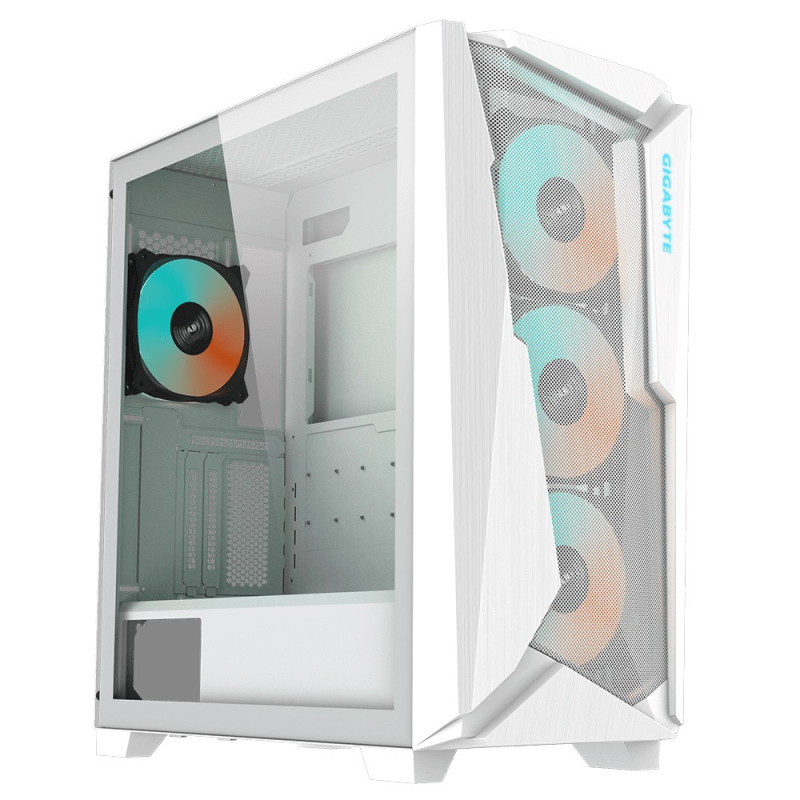 (LS) Gigabyte C301 RGB Tempered Glass E-ATX White Mid Tower Gaming Chassis  2x3.5' 2x2.5' 2xUSB3.0 Detachable Dust Filter Liq