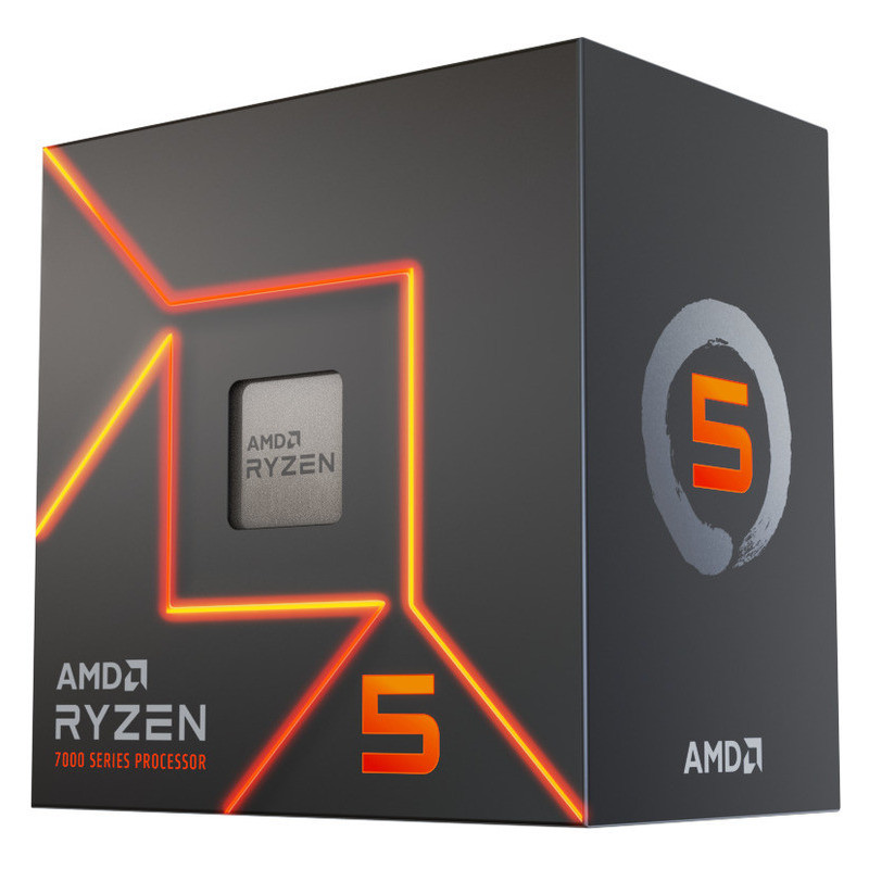 AMD Ryzen 5 7600 6 Cores / 12 Threads, 65 watts, Max Freq 5.2Ghz, 38MB Cache, Wraith Stealth Cooler & Radeon Graphics