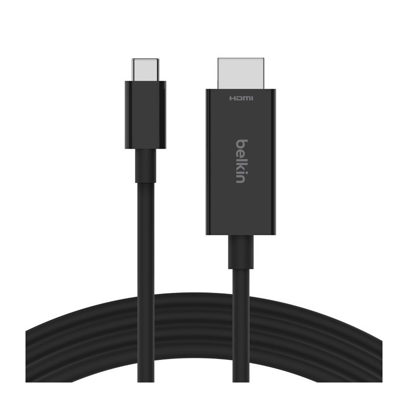 Belkin Connect USB-C™ to HDMI Cable (2M) - Black (AVC012bt2MBK), 8K at 60Hz and 4K at 120Khz, Supports (HDR10 ), Plug and P