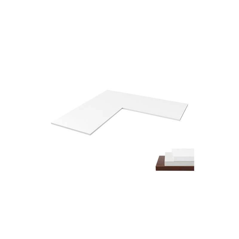 Brateck L-Shape(90°) Particle Board Desk Board White, 1800x750x25mm, Recommended desk frame: MABT-M06-33R-B (LS)
