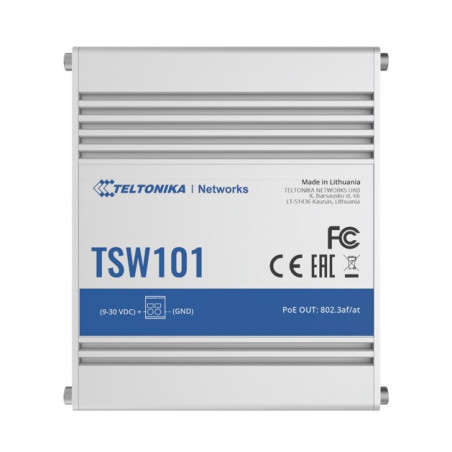 Teltonika TSW101 Automotive POE  Switch, 4x PoE Ports, 5 x Gigabit Ethernet Ports with speeds of up to 1000 Mbps, PSU exclude