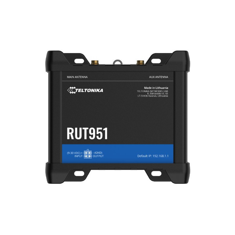 Teltonika RUT951 Industrial Cellular Router, 4G LTE (Cat 4), Dual SIM,WI-FI, Automatic WAN Failover, PSU included