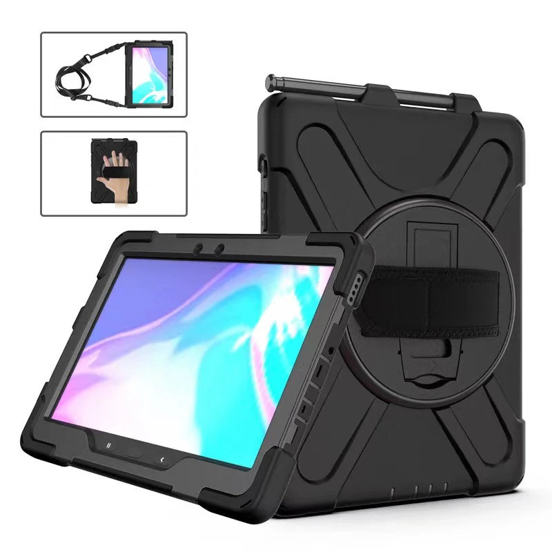 USP Rugged Samsung Galaxy Tab Active5 Pro/Tab Active4 Pro/Tab Active Pro (10.1') Case Black- Built-in-Kickstand,Hand & Should