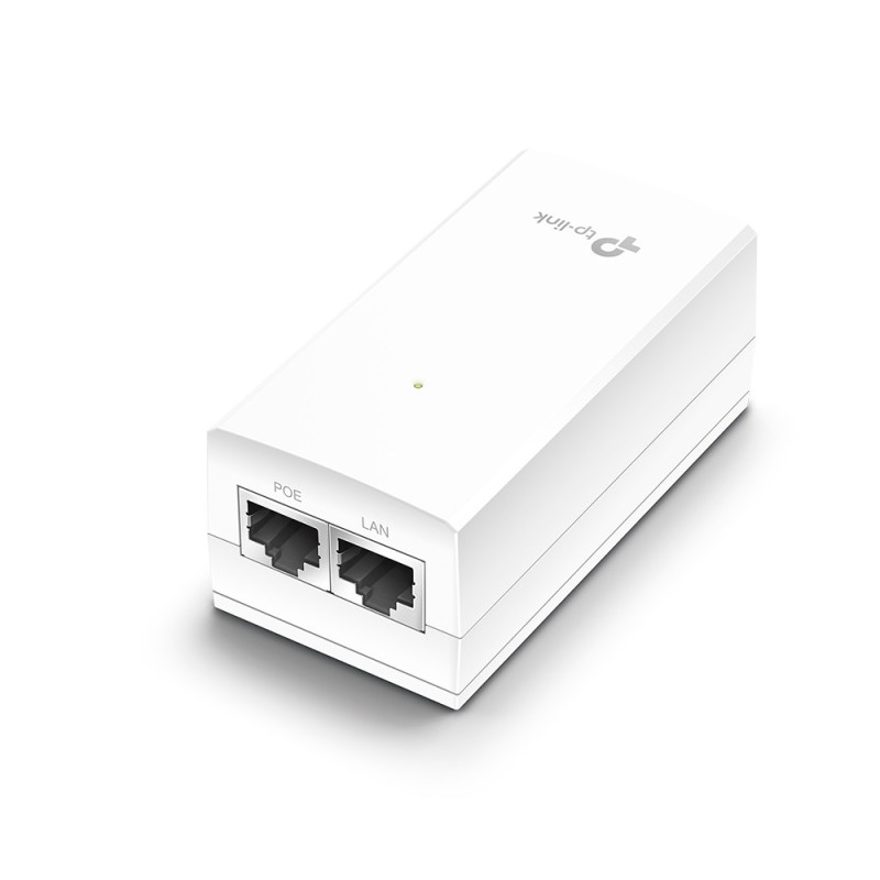 TP-Link POE2412G Omada 24V Passive PoE Injector Adapter, 1× Gigabit PoE Port, 1× Gigabit Non-PoE Port, Data and Power Carri