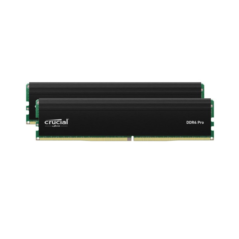 Crucial Pro 32GB (2x16GB) DDR4 UDIMM 3200MHz CL22 Black Heat Spreader Support Intel XMP AMD Ryzen Desktop PC Gaming Memory