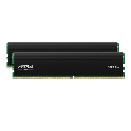 Crucial Pro 32GB (2x16GB) DDR4 UDIMM 3200MHz CL22 Black Heat Spreader Support Intel XMP AMD Ryzen Desktop PC Gaming Memory