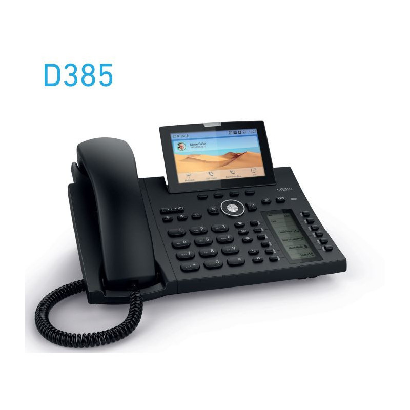 SNOM D385 12 Line IP Phone, SIP Desktop Phone Colour, SmartScreen, Sensor Hook Switch, Bluetooth, USB