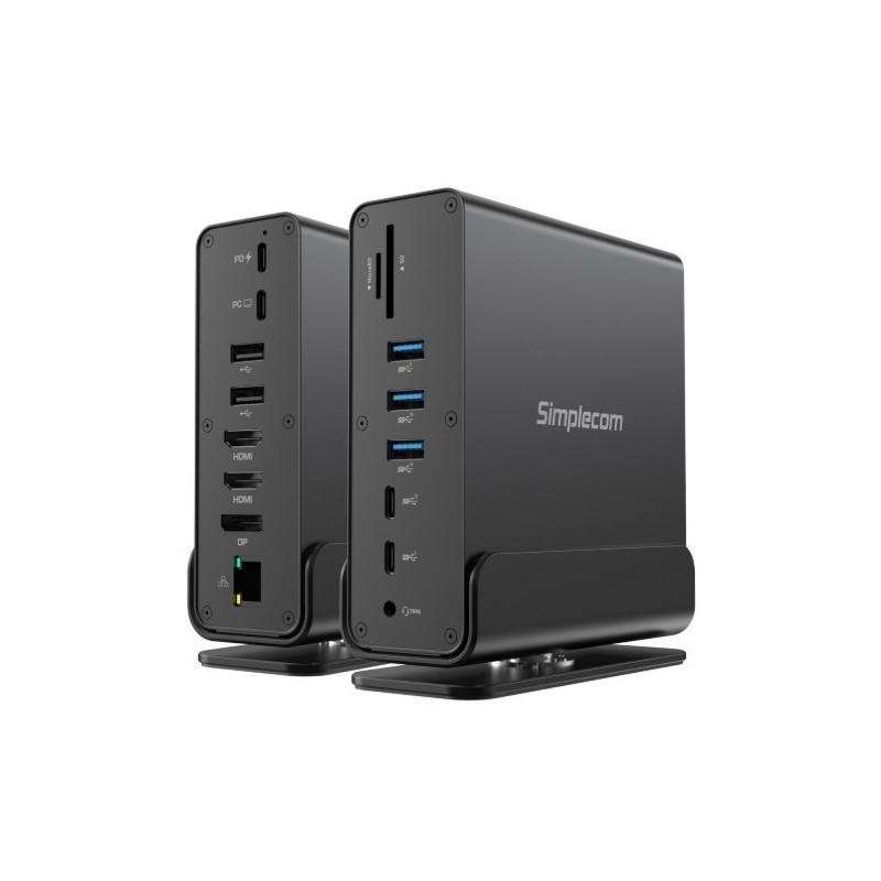 Simplecom CHT815 15-in-1 USB-C 4K Triple Display MST Docking Station with Dual HDMI DP