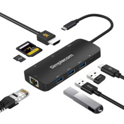 (LS)Simplecom CHT580 USB-C SuperSpeed 8-in-1 Multiport Hub Adapter HDMI 2.0 Docking Station
