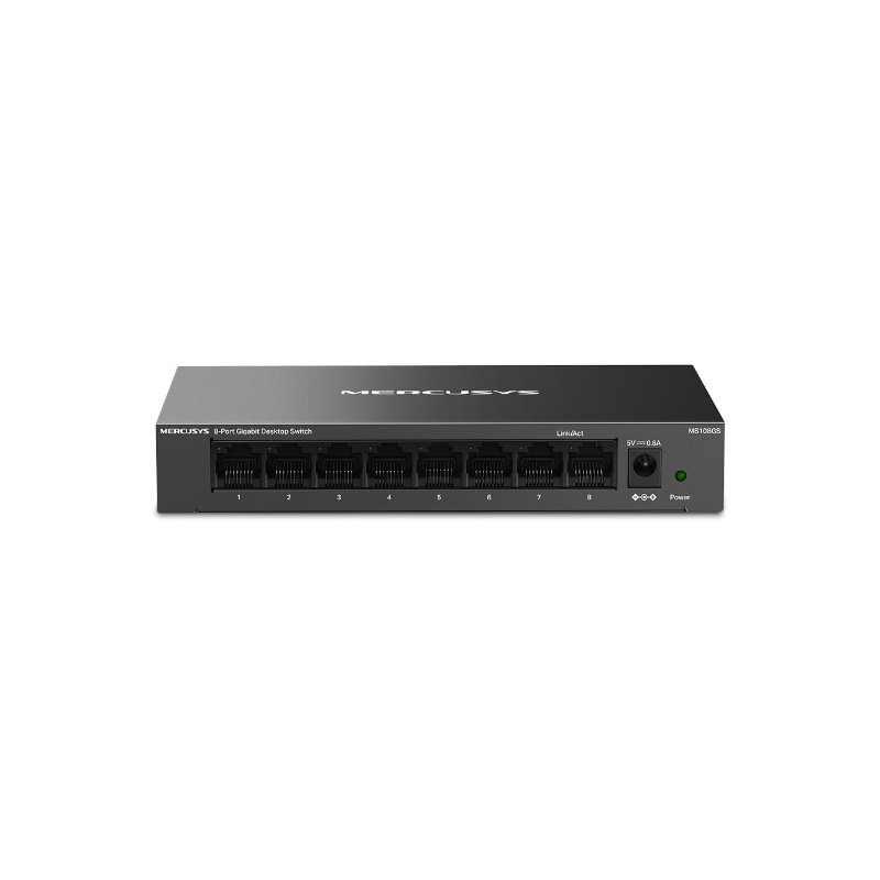 Mercusys MS108GS 8-Port Gigabit Desktop Switch, 8×10/100/1000 Mbps RJ45 port Supporting Auto-MDI/MDIX