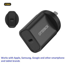 OtterBox 20W USB-C (Type I) PD Fast Wall Charger - Black (78-81350), Compact, Drop Tested,Safe & Smart Charging,Best for Appl