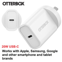 OtterBox 20W USB-C (Type I) PD Fast Wall Charger - White (78-81352), Compact, Drop Tested,Safe & Smart Charging,Best for Appl