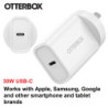 OtterBox 30W USB-C (Type I) PD Fast Wall Charger - White (78-81353), Compact, Drop Tested,Safe & Smart Charging,Best for Appl