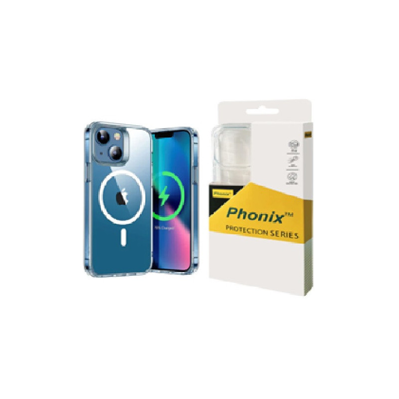 Phonix Apple iPhone 17e /  iPhone 16e / iPhone15 / iPhone 14/ iPhone 13 (6.1') Clear Rock Shockproof Case With MagSafe - Ultr