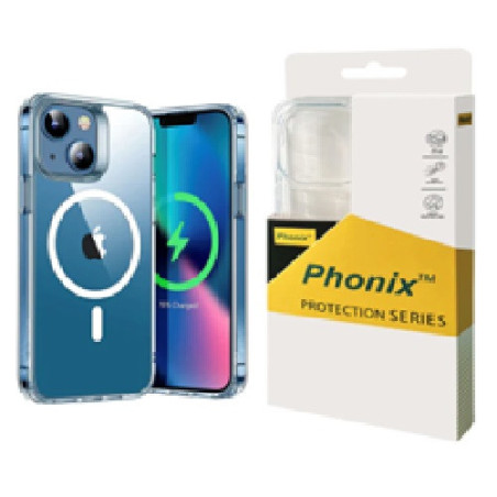 Phonix Apple iPhone 17e /  iPhone 16e / iPhone15 / iPhone 14/ iPhone 13 (6.1') Clear Rock Shockproof Case With MagSafe - Ultr