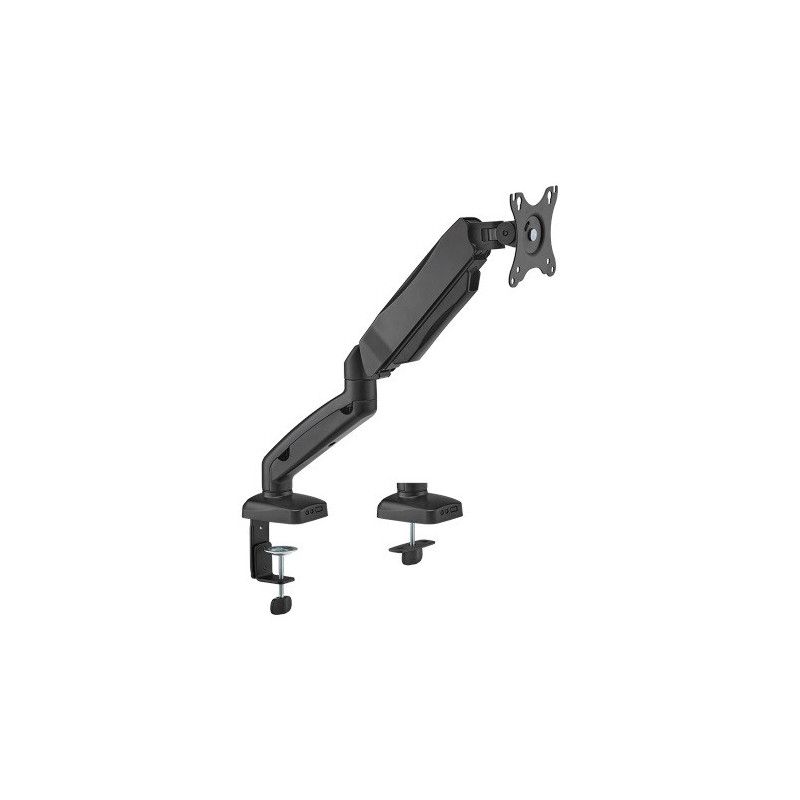 Brateck Economy Single Screen Spring-Assisted Monitor Arm Fit Most 17'-32' Monitor Up to 9 kg VESA 75x75/100x100, Matte Black