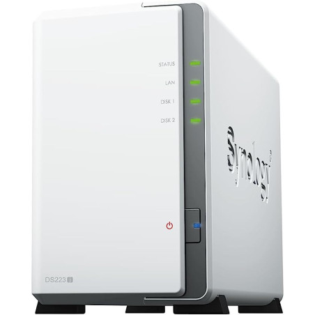 Synology DiskStation DS223J 2-Bay 3.5' SATA HDD/ 2.5' SATA SSD/  4-core 1.7 GHz  / 1 GB DDR4 non-ECC / 2-year hardware warran