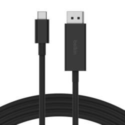 Belkin Connect USB-C to DisplayPort 1.4 Cable (2M) - Black (AVC014BT2MBK), 32.4 Gbps Bandwidth, Supports 8K@60Hz & 4K@144Hz, 
