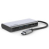 Belkin Connect USB-C 4-in-1 Multiport Adapter   USB-C Cable (13CM) - Space Grey(AVC006btSGY), 100W, 5 Gbps, 2xUSB-A, 1xUSB-C,