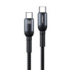 Pisen Braided USB-C to USB-C 100W PD Fast Charge Cable (1M) Black - Bend-Resistant, Samsung Galaxy,Apple iPhone,iPad,MacBook,