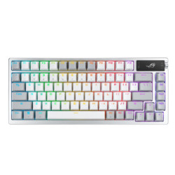 ASUS ROG AZOTH/US/PBT/WHT  (Snow Switch) Gaming Keyboard, OLED Display, NX Snow Switch, 75 Keys, Tri-mode Connection, White, 