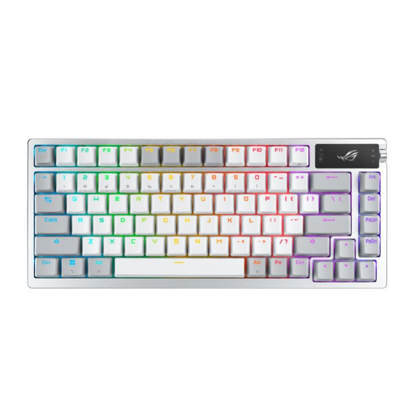 ASUS ROG AZOTH/US/PBT/WHT  (Snow Switch) Gaming Keyboard, OLED Display, NX Snow Switch, 75 Keys, Tri-mode Connection, White, 