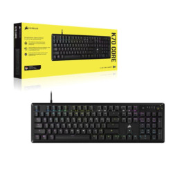 Corsair K70 CORE RGB Mechanical Gaming Keyboard- Black, Full-size, MLX Red switches, NKRO, 1,000Hz, USB wired, iCUE, media co