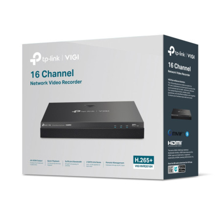TP-Link VIGI NVR2016H 16 Channel Network Video Recorder, 4K Out, 16MP Decode, H.265 , ONVIF, 2-Way Audio, Remote Monitoring (