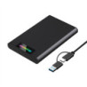 Simplecom SE239 Tool-free 2.5' SATA HDD SSD to USB-C Enclosure with RGB Lights USB 3.2 Gen 2 2 interface, utilize full speed 